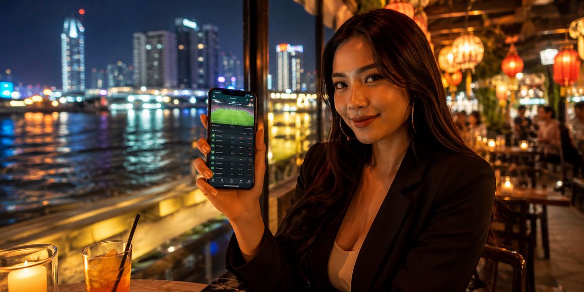 Người dùng tại Sài Gòn trải nghiệm casino trực tuyến qua điện thoại trong quán cà phê